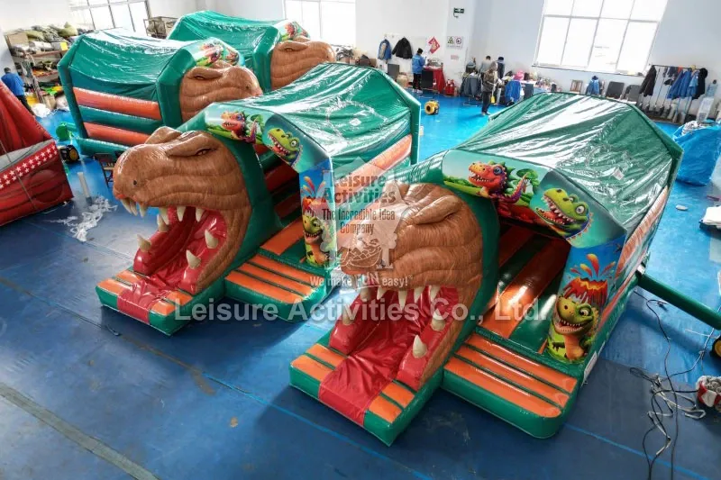 Small Inflatable Multiplay Bouncy Castles T Rex With Slide Small Inflatable Multiplay Bouncy Castles T Rex With Slide