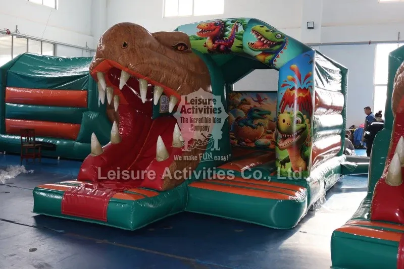 Small Inflatable Multiplay Bouncy Castles T Rex With Slide Small Inflatable Multiplay Bouncy Castles T Rex With Slide