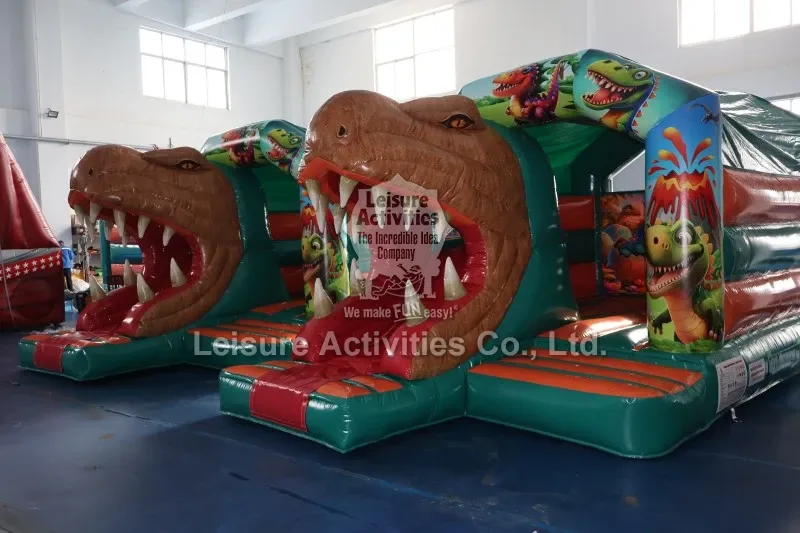 Small Inflatable Multiplay Bouncy Castles T Rex With Slide Small Inflatable Multiplay Bouncy Castles T Rex With Slide