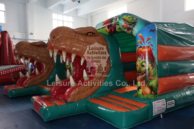 Small Inflatable Multiplay Bouncy Castles T Rex With Slide Small Inflatable Multiplay Bouncy Castles T Rex With Slide